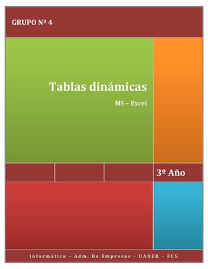 Teoría sobre tablas dinámicas. MS - Excel