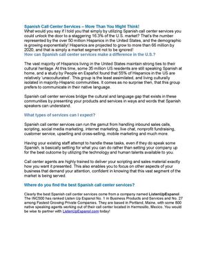 Spanish Call Center Services – More Than You Might Think!