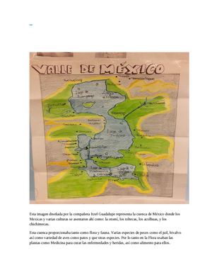 Esta imagen diseñada por la compañera Itzel Guadalupe representa la cuenca de México donde los Mexicas y varias culturas se asentaron ahí como