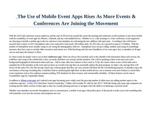 The Use of Mobile Event Apps Rises As More Events & Conferences Are Joining the Movement