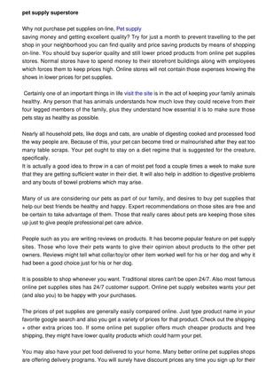 pet supply superstore