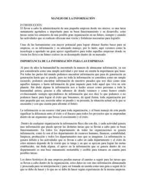 MANEJO DE LA INFORMACION