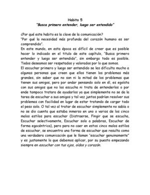 Resumen de Hábito 5: Busca primero entender, luego ser entendido