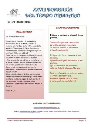 Liturgia 13 Ottobre 2013