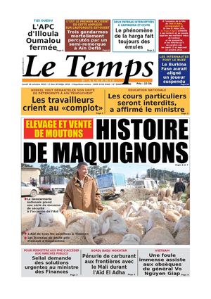 Le Temps d'Algérie Edtion du Lundi 14 Octobre 2013