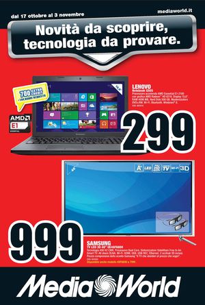 Volantino Mediaworld dal 17/10 al 3/11/2013