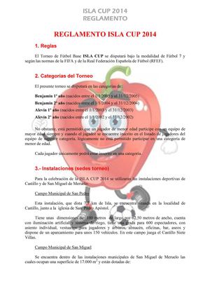 Reglamento ISLA CUP 2014