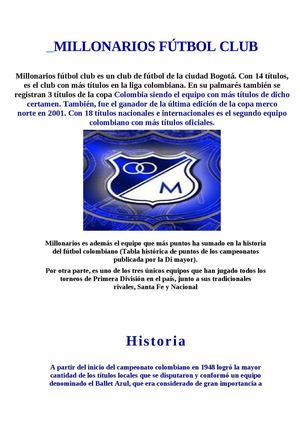 MILLONARIOS FC