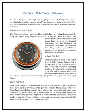 Wall Clocks - Make Timeless Statements