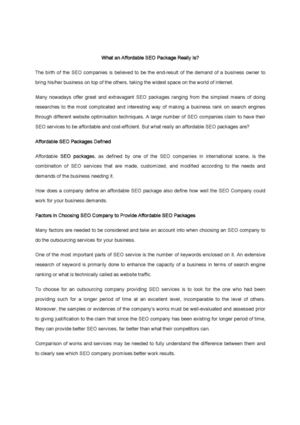 What an Affordable SEO Package Really Is?