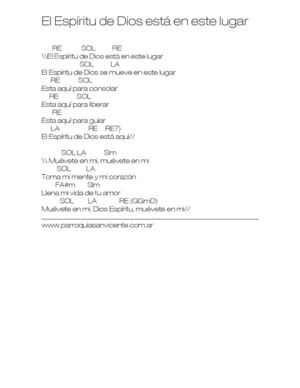 El Espíritu de Dios esta en este lugar