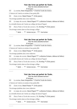 liste lectures cursives