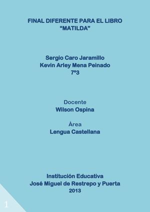 Final diferente para el libro "Matilda"