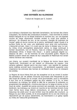 UNE ODYSSÉE AU KLONDIKE, par Jack London