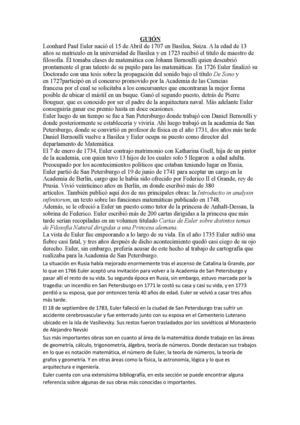 Guión Cortometraje Leonhard Euler