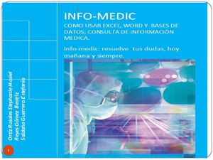 INFORMATICA MEDICA: BASE DE DATOS EXCEL WORD