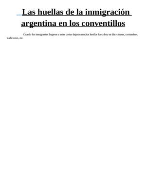 Las huellas de la inmigracion argentina en los conventillos