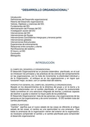 modelo de desarrolllo organizacional