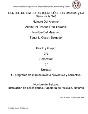 Instalar o desinstalar aplicaciones, Papelería de reciclaje, Returnil, Deep Freeze