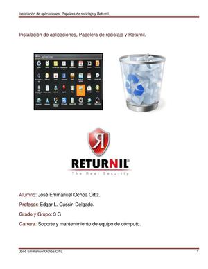 Instalación de aplicaciones, Papelera de reciclaje y Returnil.