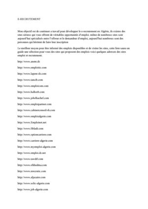 E-RECRUTEMENT