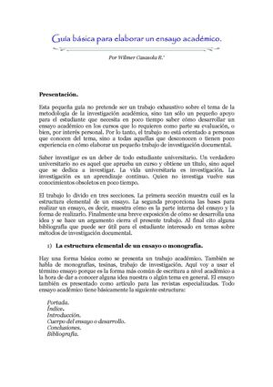 guía para elaborar un ensayo