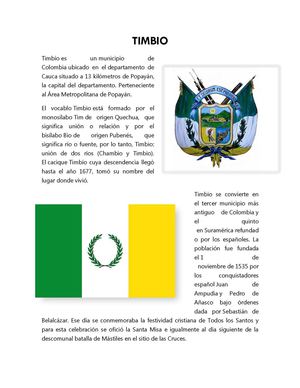 Informacion Basica De Timbio