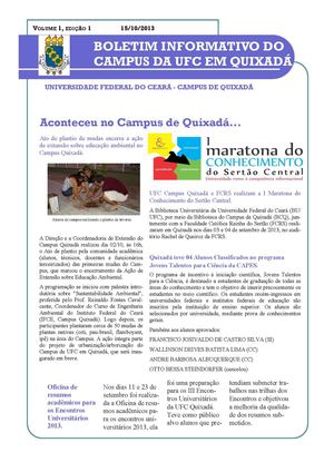 Boletim Informativo do Campus da UFC em Quixadá - v. 1