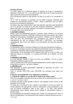 Los cuatro pilares de la educación