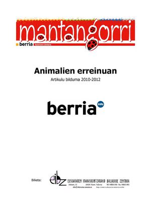 Animalien erreinuan (Berria) / mantangorri
