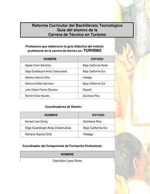 Bachillerato Turismo 4 Semestre