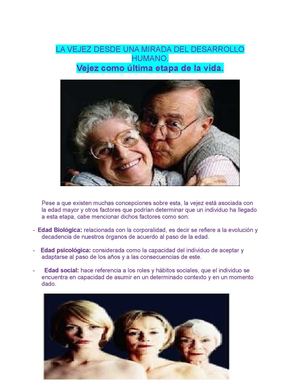 La vejez desde una mirada del desarrollo humano