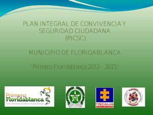 PLAN INTEGRAL DE CONVIVENCIA Y SEGURIDAD CIUDADANA