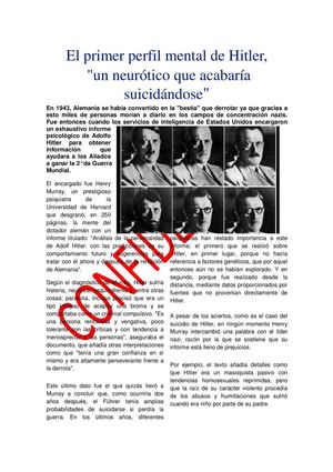 Perfiles psicológicos: Hitler