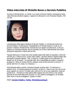 Bonev Pascale: anticipazione della video intervista su Servizio Pubblico