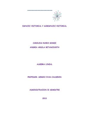 ESPACIO VECTORIAL Y SUBESPACIO  VECTORIAL