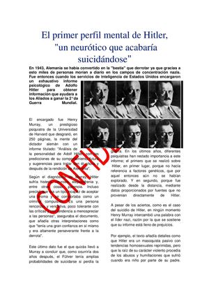 Perfiles Psicologicos: Hitler y Garavito