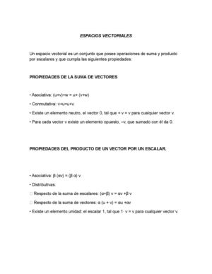 Espacios y Subespacios de Vectores