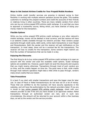 Ways to Get Instant Airtime Credits for Your Prepaid Mobile Numbers 