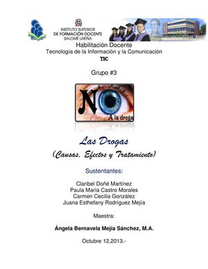 Las Drogas (Causas, Consecuencias y Tratamiento)