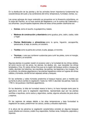 FLORA Y FAUNA DE COLOMBIA