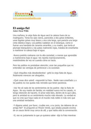 EL AMIGO FIEL  de Oscar Wilde