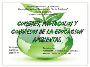 Cumbres y Protocolos Educación Ambiental 