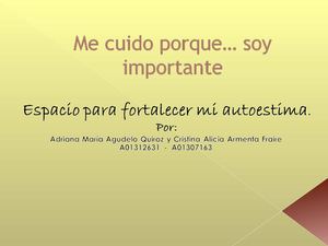 Me cuido porque soy importante