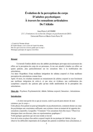 Perception du corps dans la psychose 