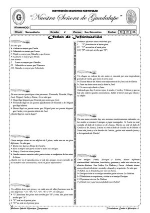 Orden de Información - 5º