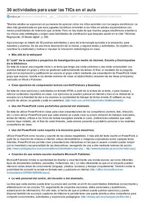 ACTIVIDADES PARA USAR LAS TIC EN EL AULA