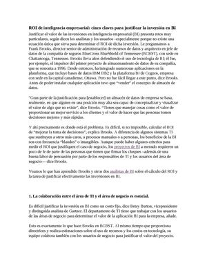 ROI de Inteligencia Empresarial