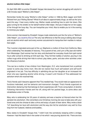 Alcohol - Mother's Little Helper