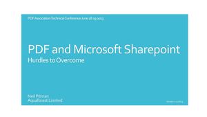 PDF and Microsoft SharePoint - Hurdles to Overcome